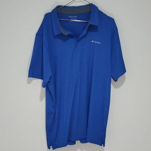 Columbia omni-wick blue polo short sleeve